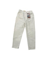 Jeans bianco tinta unita con chiusura con bottone e cerniera. Parte anteriore. 