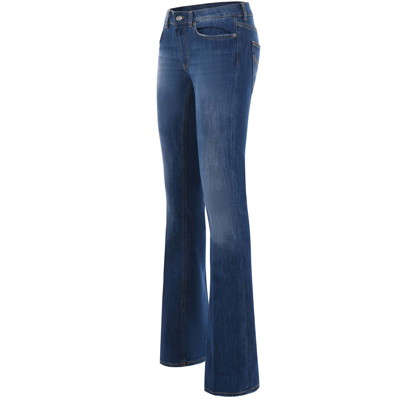 Women's flared jeans with worn effect