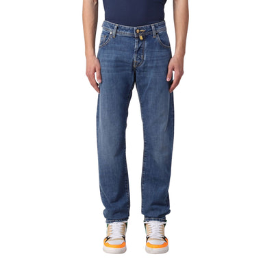 Jeans da uomo denim firmati Jacob Cohen su modello vista frontale