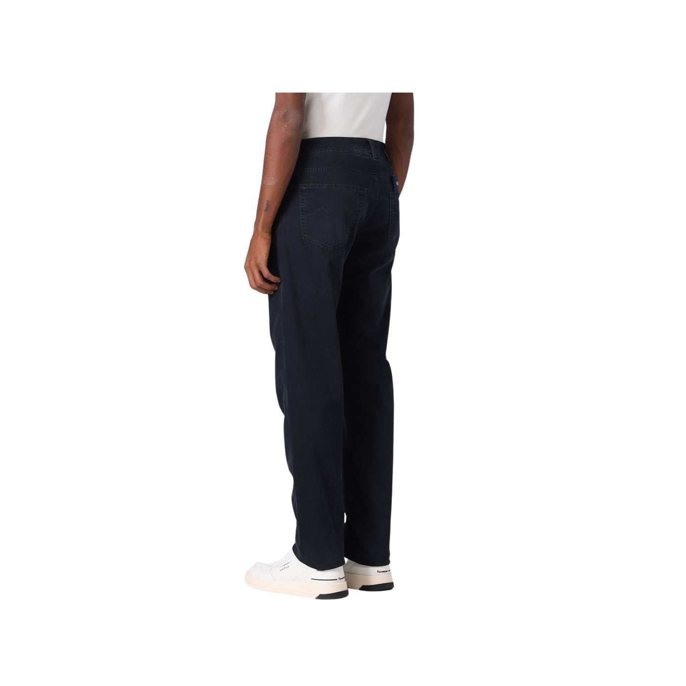 Men's trousers in solid color with straight leg