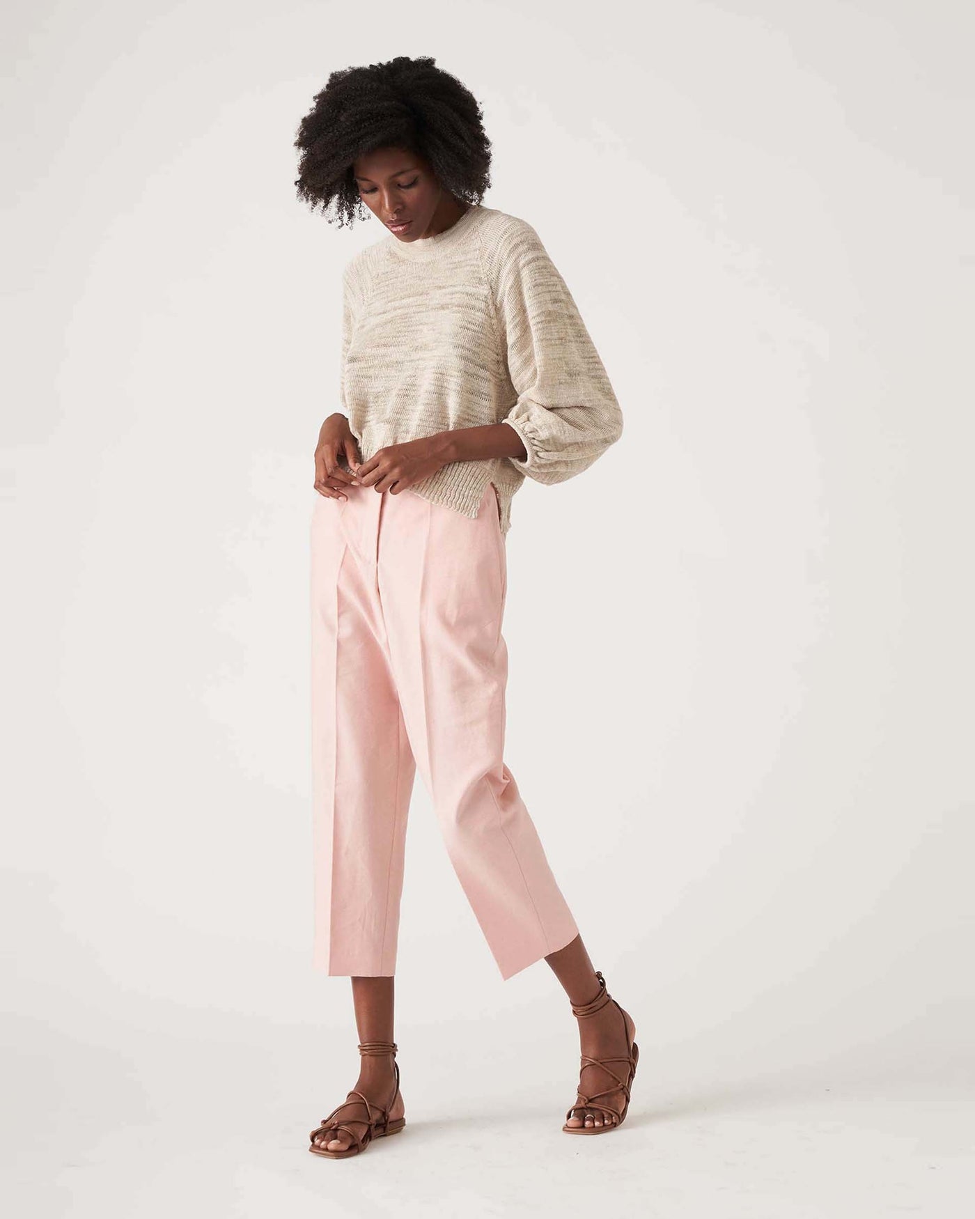Women's trousers in cotton blend