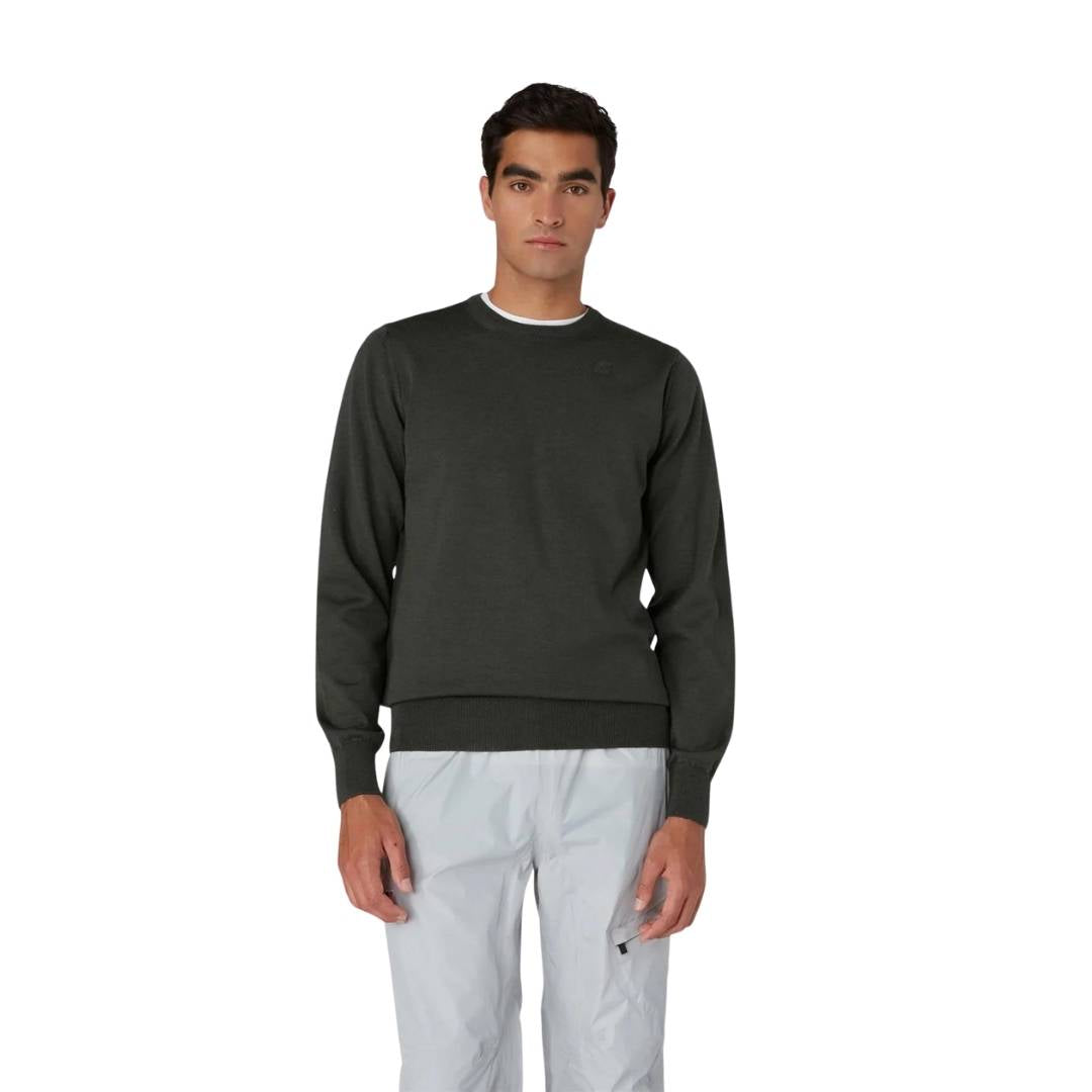 Men's sweater with wool logo
