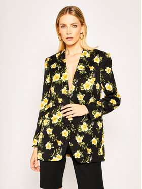 Women's jacket with contrasting yellow flowers