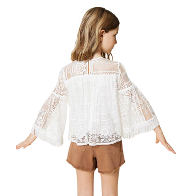 Blouse for girls 8-16 years in sangallo lace