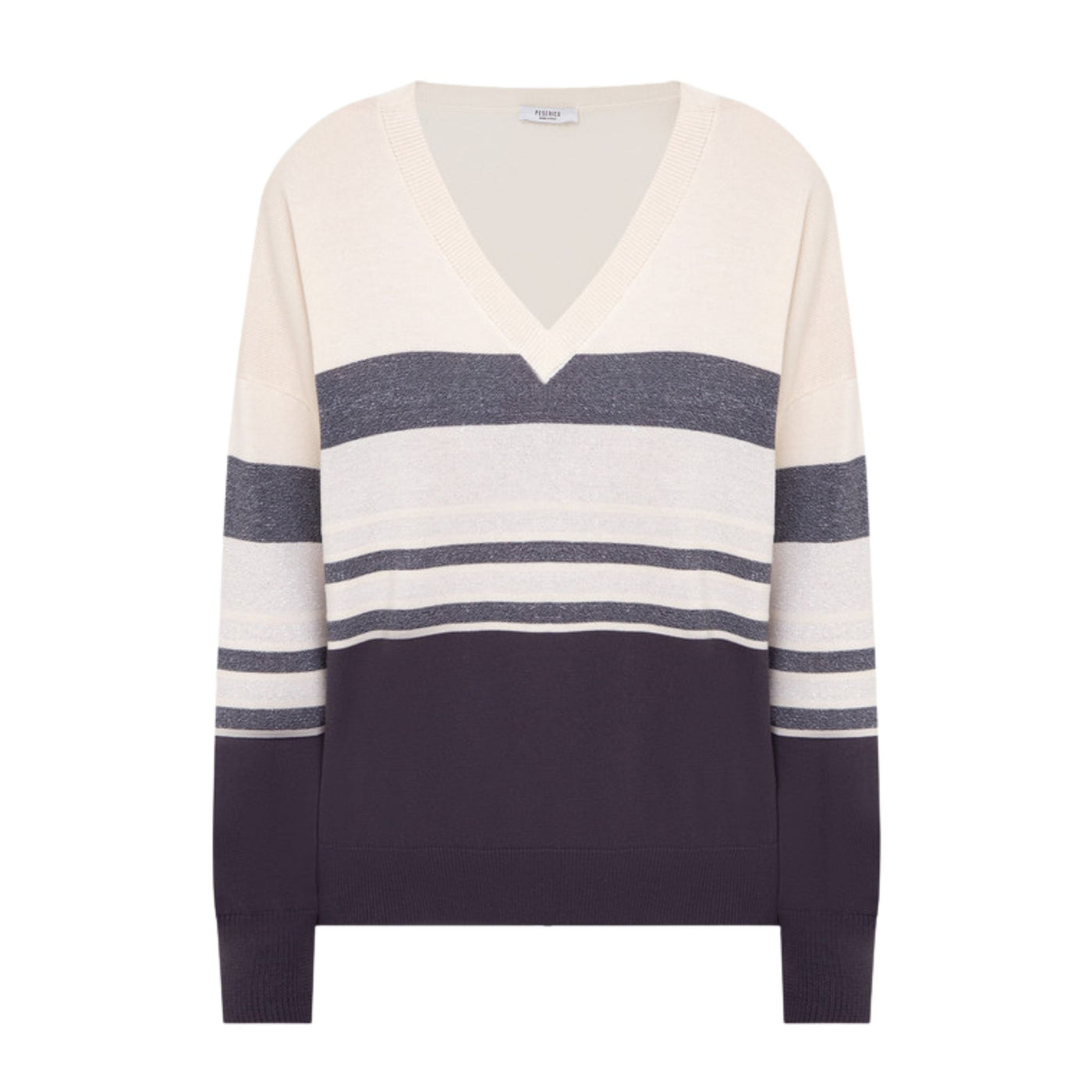 Women's sweater with bright striped pattern