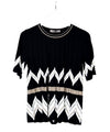 Women's sweater with pattern and short sleeves