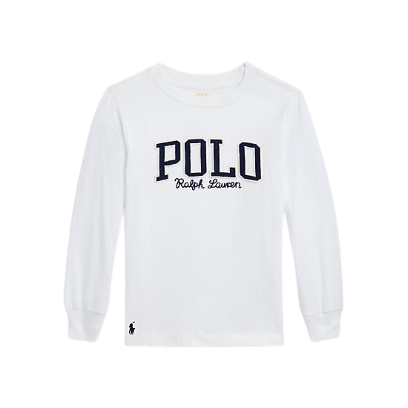Maglietta bambino bianca firmata Polo Ralph Lauren vista frontale
