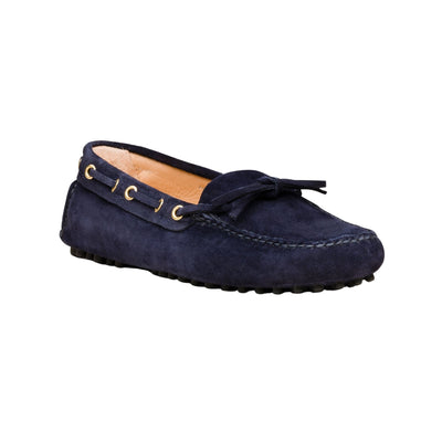 Men's suede moccasin with metal rings