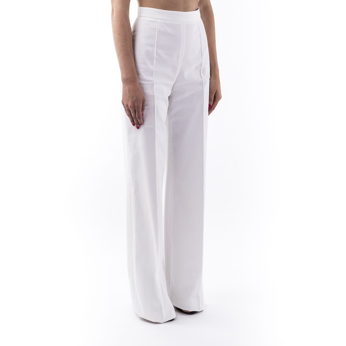 Women's high-waisted trousers with concealed zip