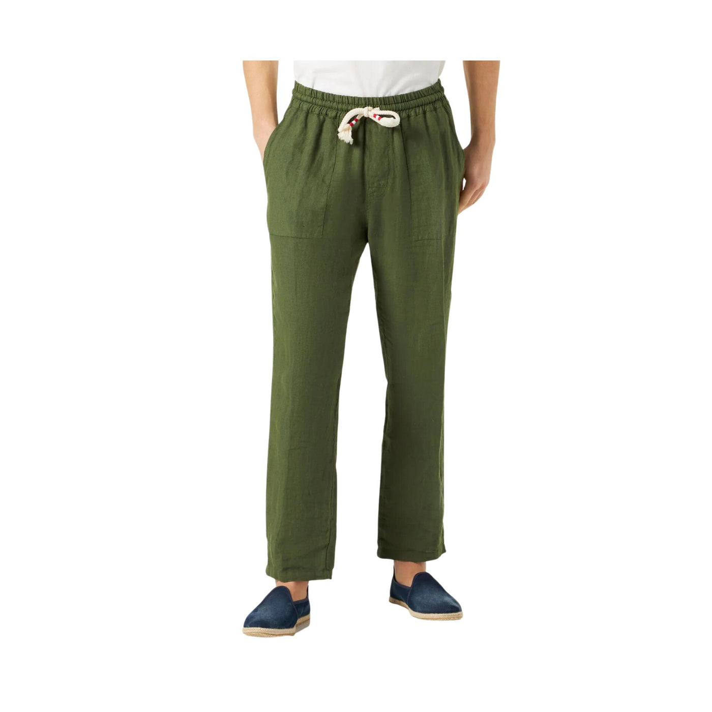 Men's solid color linen trousers