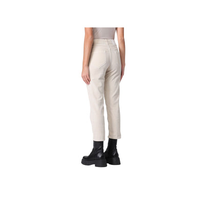 Women's velvety trousers with jewel button