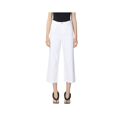Women's cropped trousers with flared leg