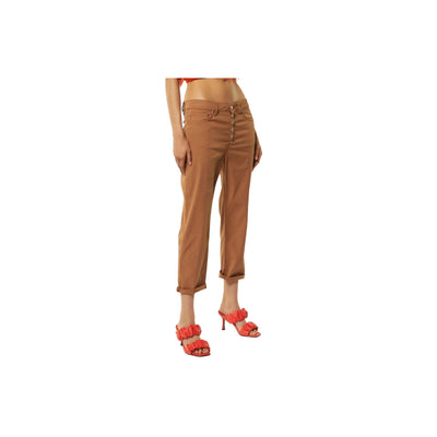 Women's trousers with jewel button