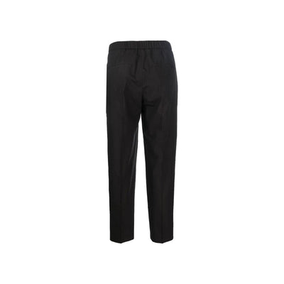 Women's trousers in solid color with drawstring