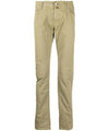 Solid color men's trousers with logo on the back