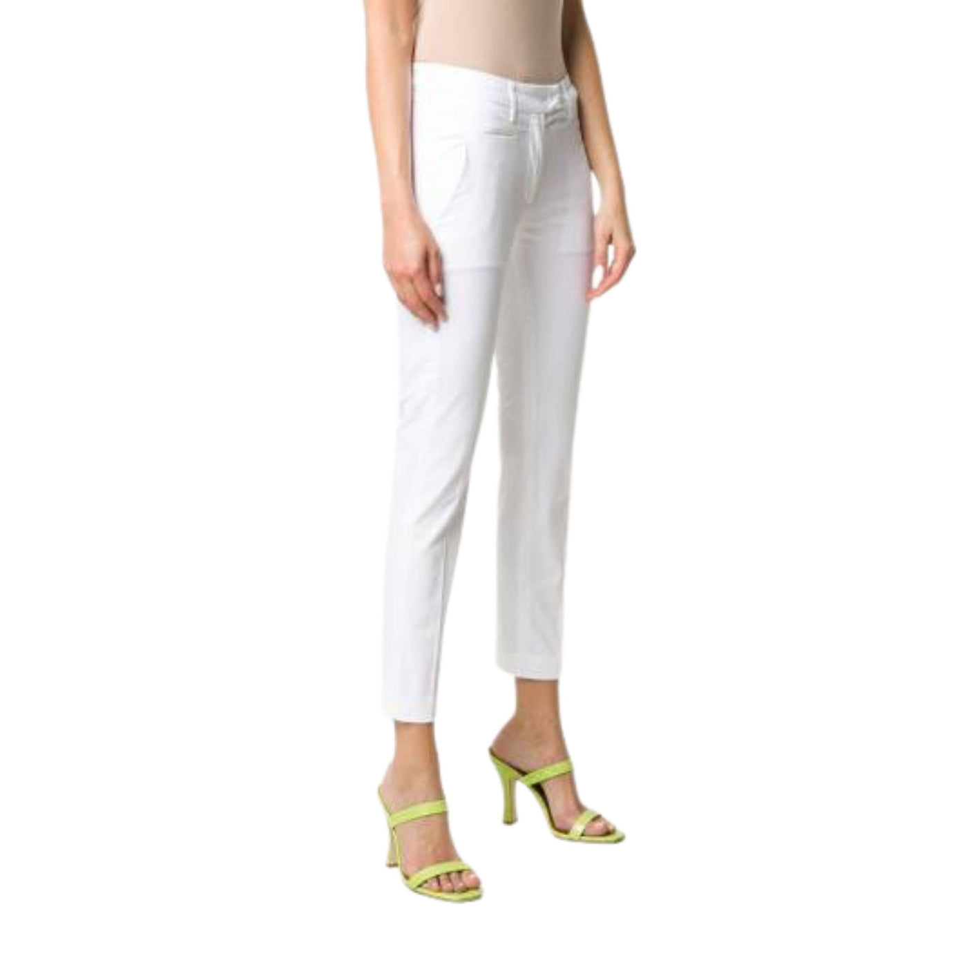Pantalone Donna bianco Dondup su modella vista laterale