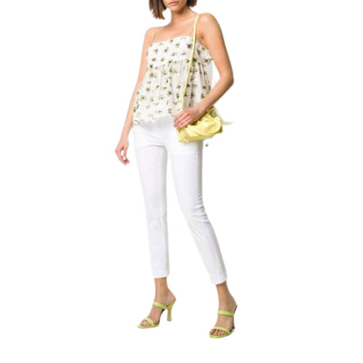 Pantalone Donna bianco Dondup su modella vista frontale