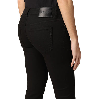 Pantalone donna nero Dondup dettaglio retro