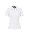 Solid color women's polo shirt with logo