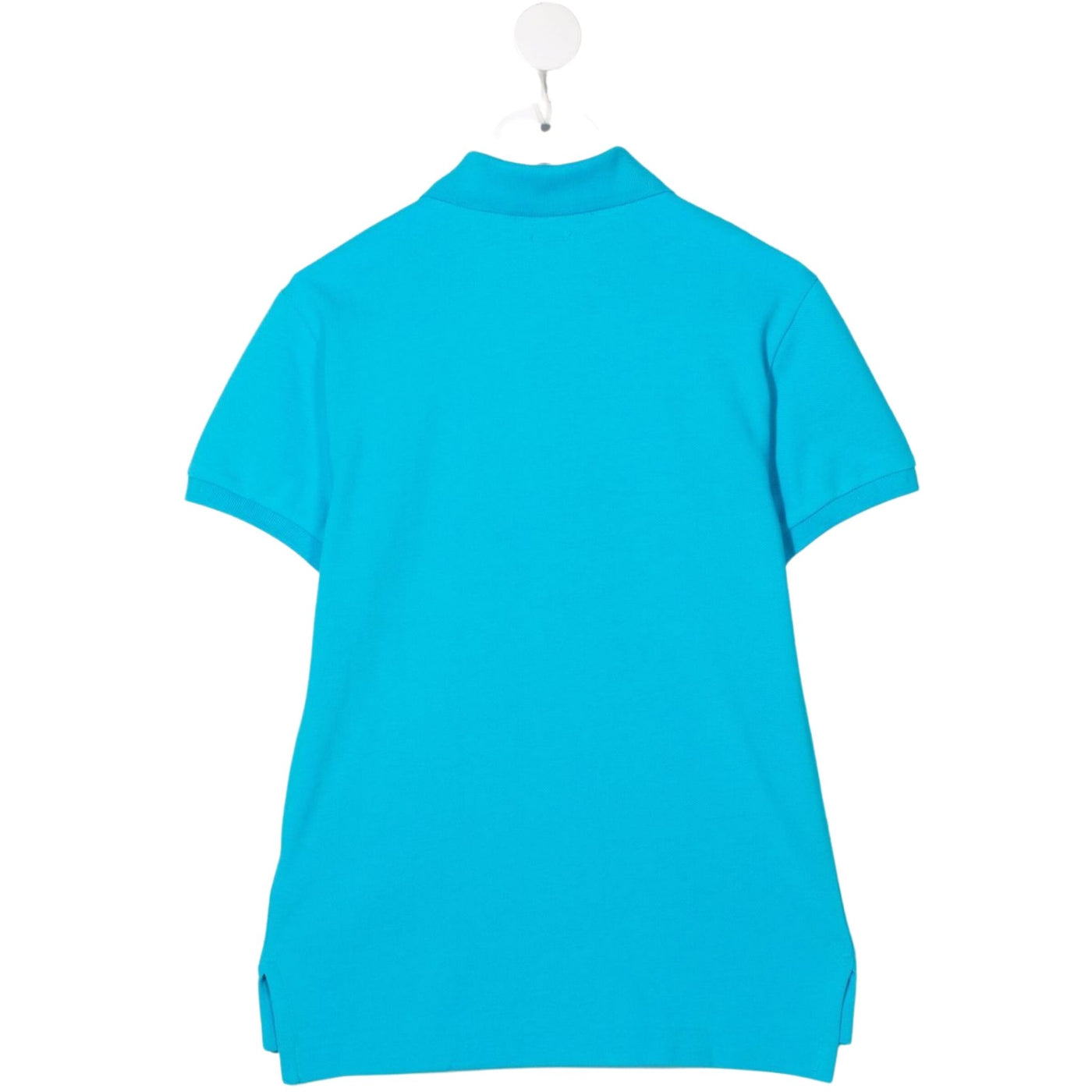 Boy's polo shirt in solid color with contrasting mini logo