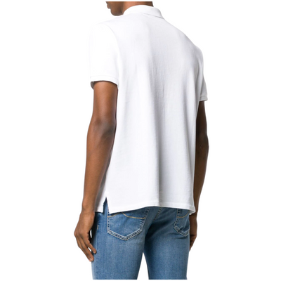 Men's polo shirt in cotton and sleeves with turn-ups