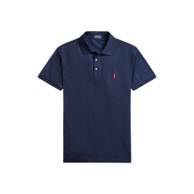 Men's polo shirt in soft piqué cotton with contrasting logo