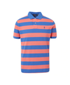 Men's polo shirt in striped cotton with logo