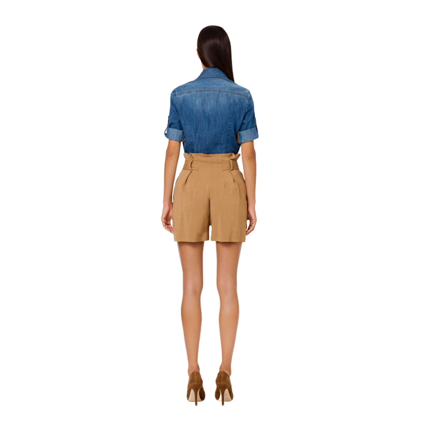 Women's short-sleeved jeans shirt