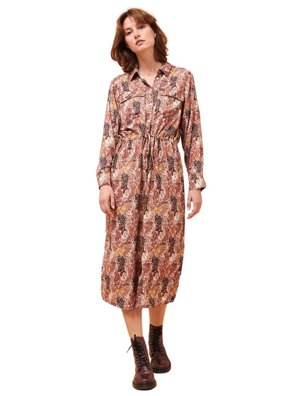 Women's printed shirt dress with buttons