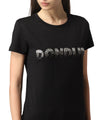 T-shirt Donna con logo a paillettes