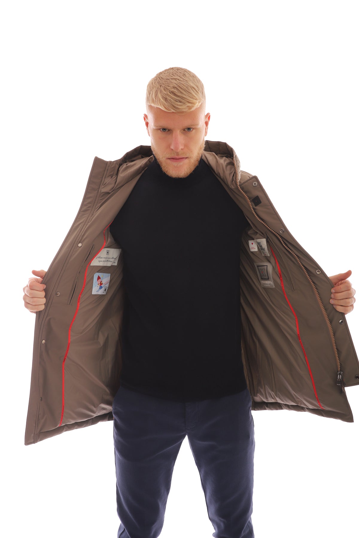 Piumino Uomo in tessuto imbottito con tasche interne
