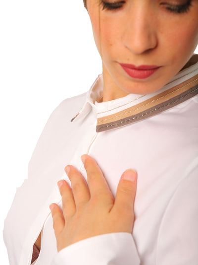 Camicia Donna con collo gioiello