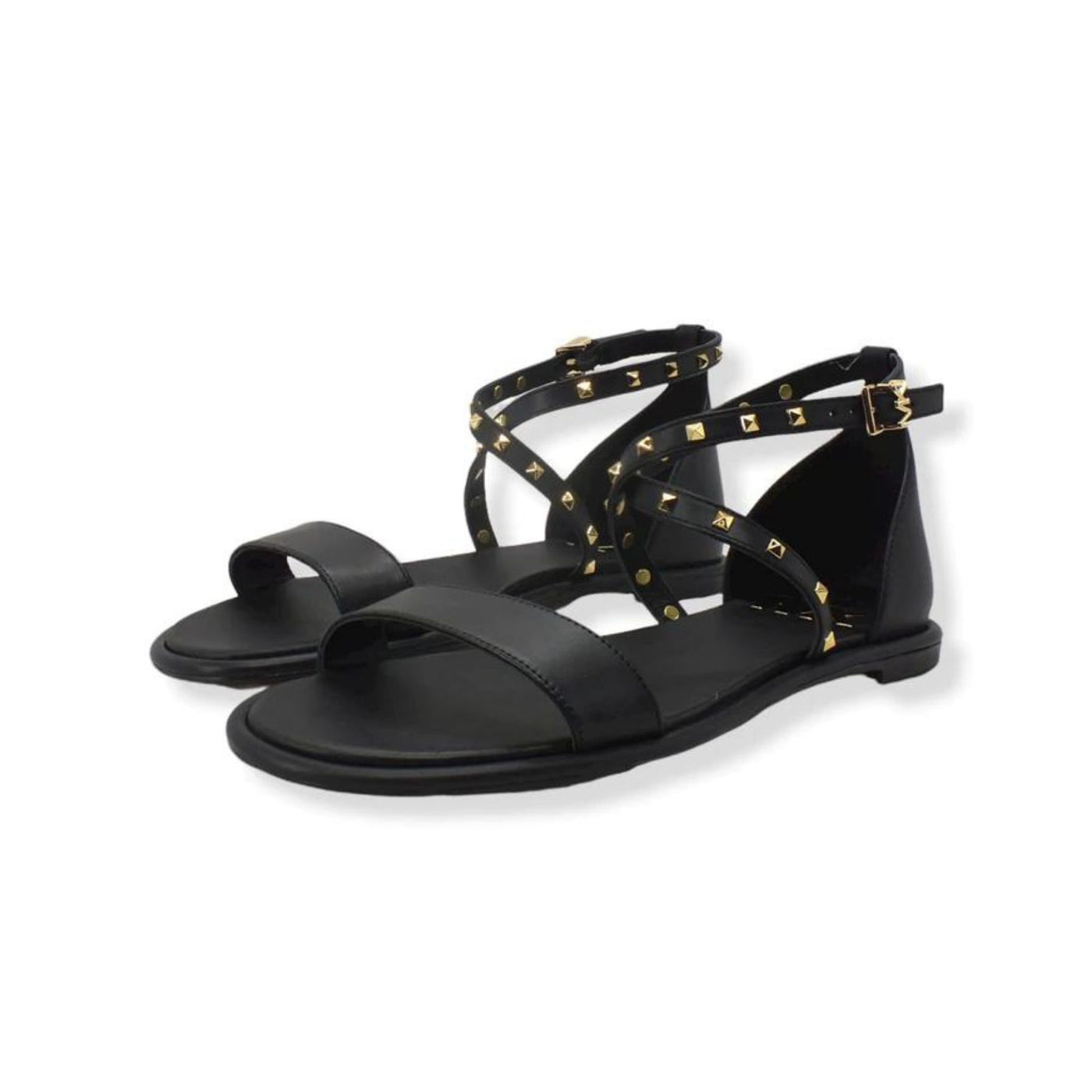 Women's sandals with metal accessories