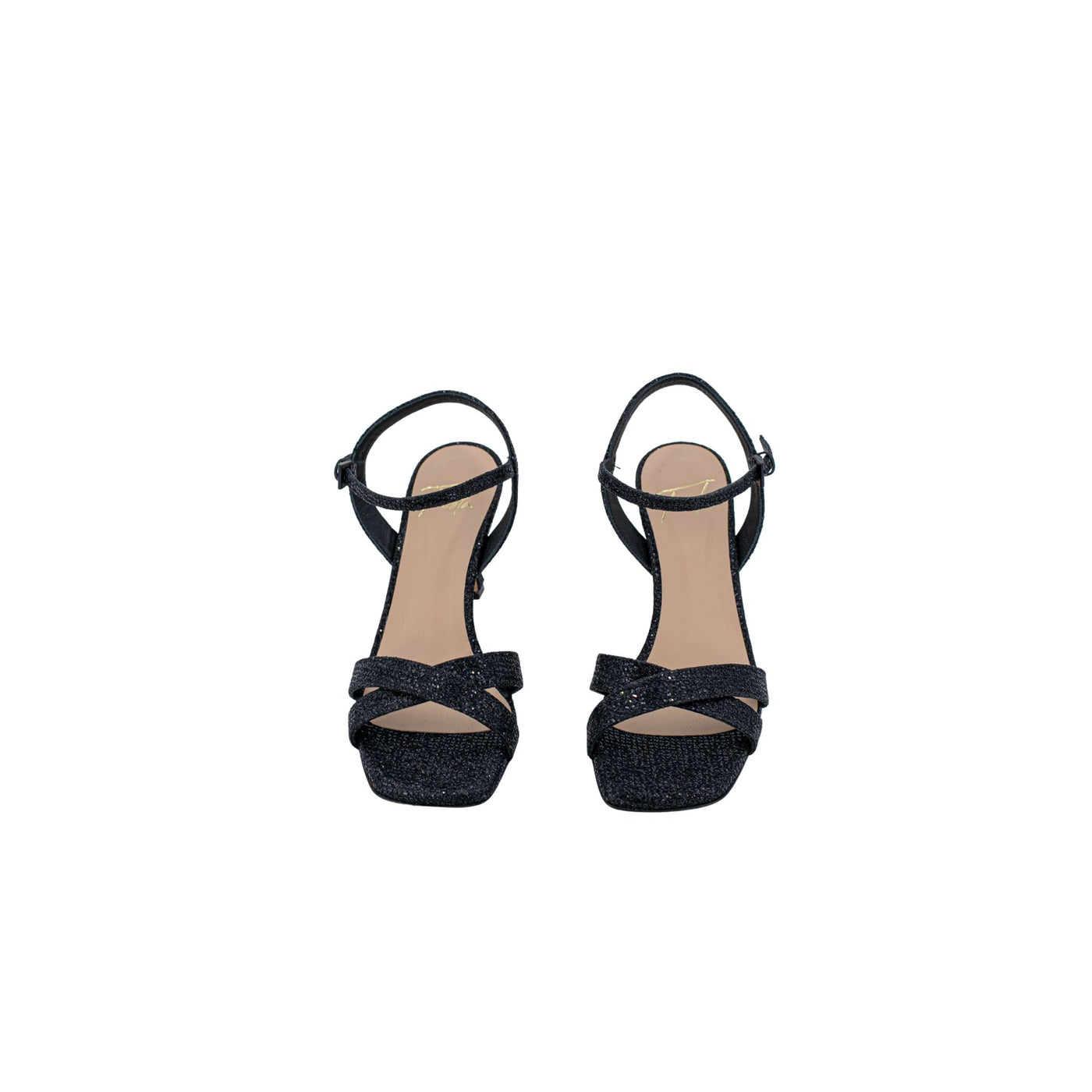 Women's glitter sandals with heel