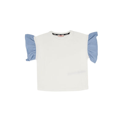 Girl T-shirt with voulant sleeves