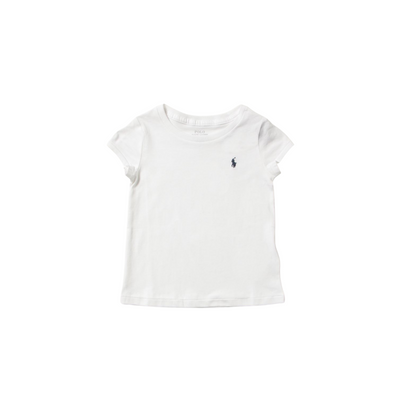 T-shirt bambina bianca Polo Ralph Lauren vista frontale