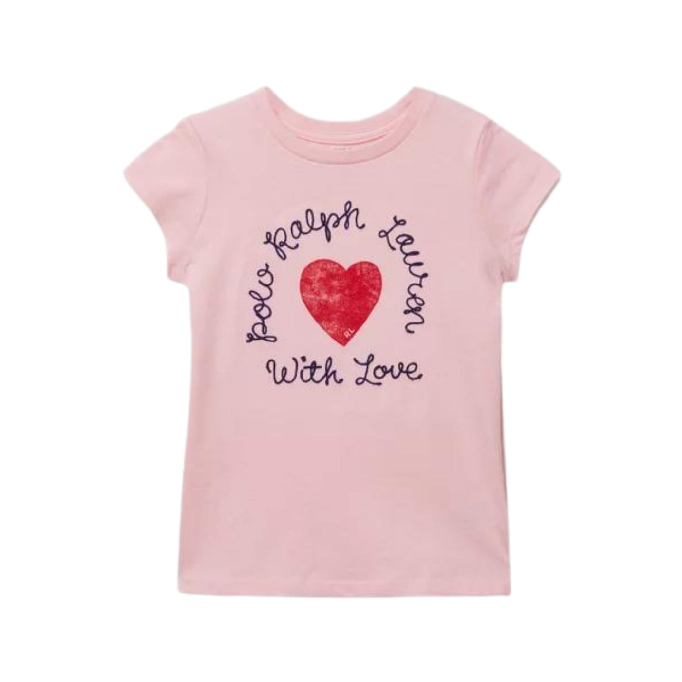 T-shirt bambina rosa firmata Polo Ralph Lauren vista frontale