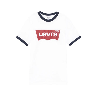 T-shirt da bambino bianca firmata Levi's vista frontale