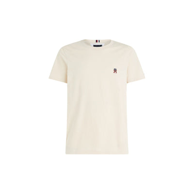 Solid color men's T-shirt with embroidered logo