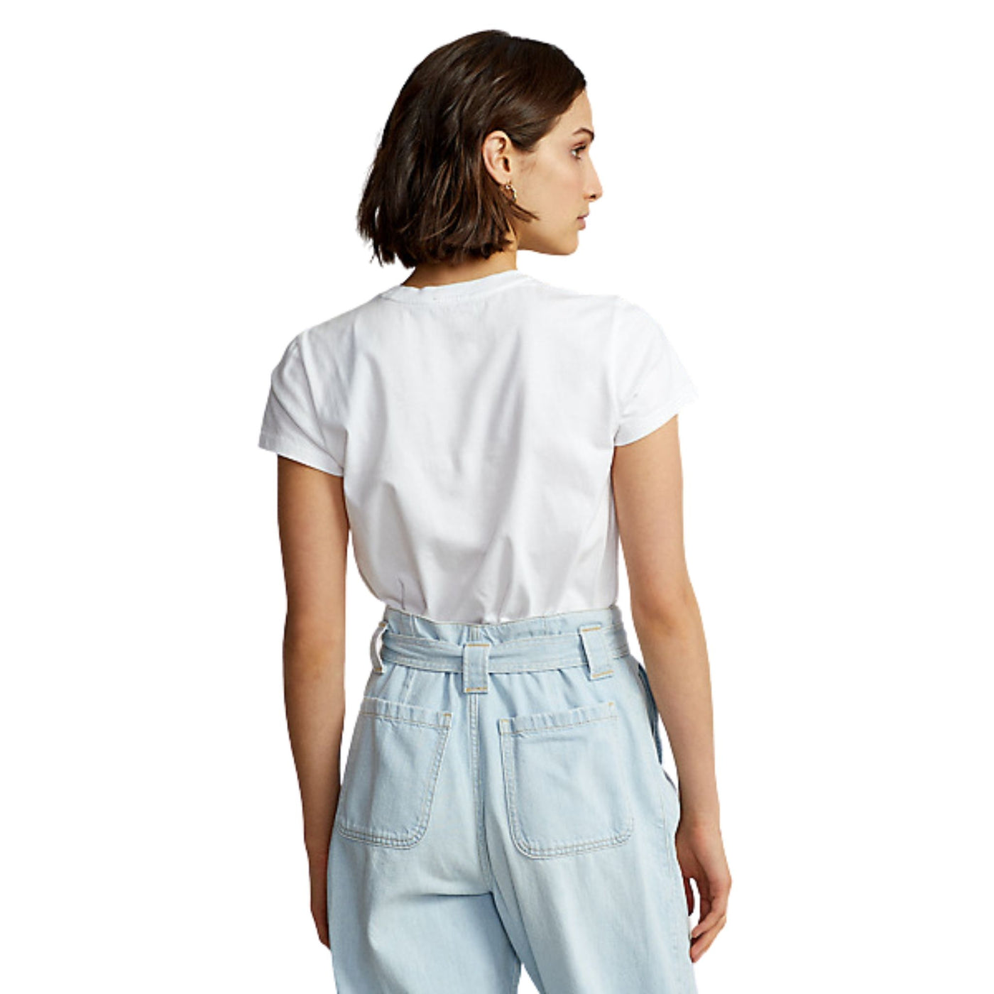 T-shirt donna bianca Polo Ralph Lauren su modella vista retro