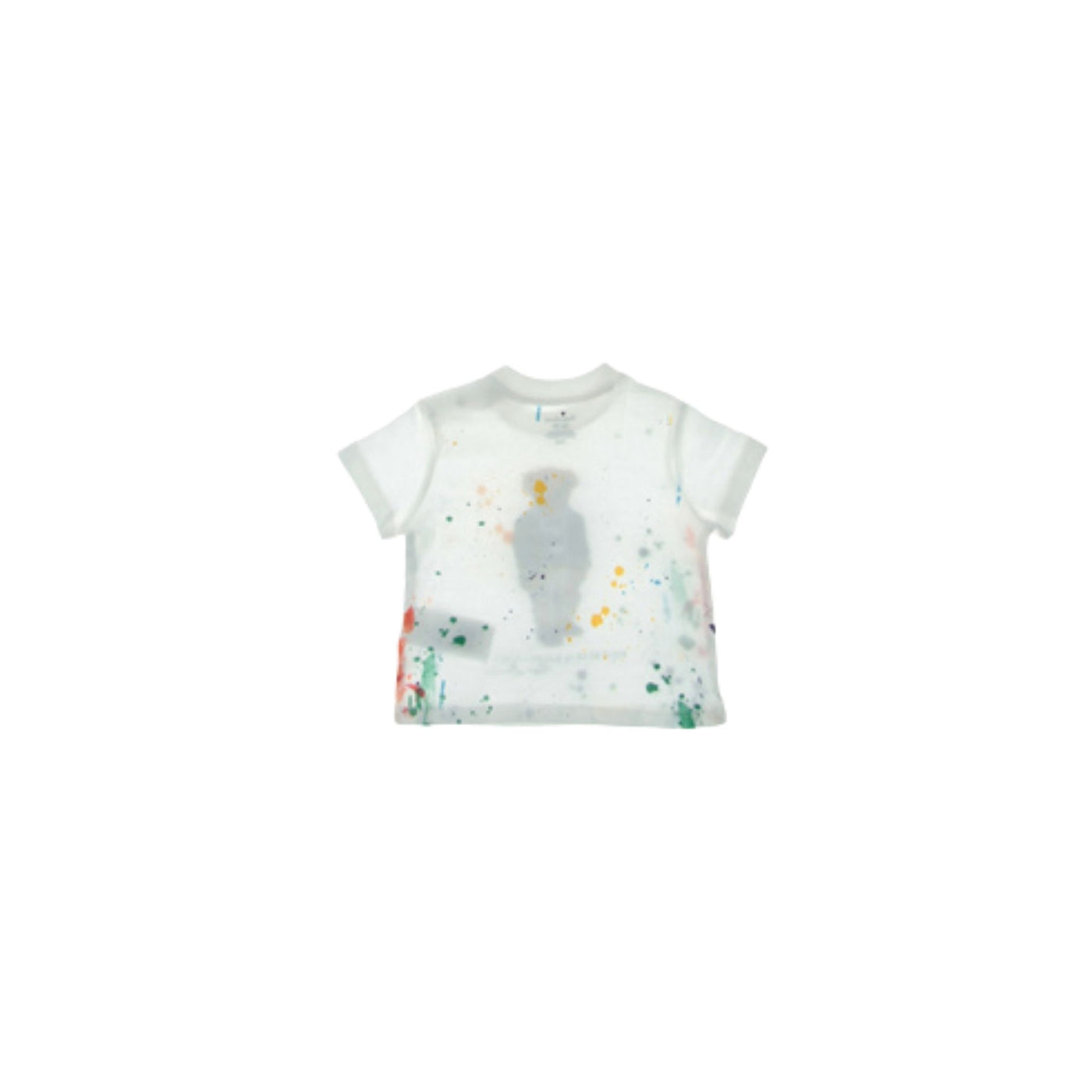 t-shirt neonato bianco ralph lauren casual orso schizzi vista retro