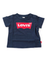 Solid color baby T-shirt with logo printed on the chest