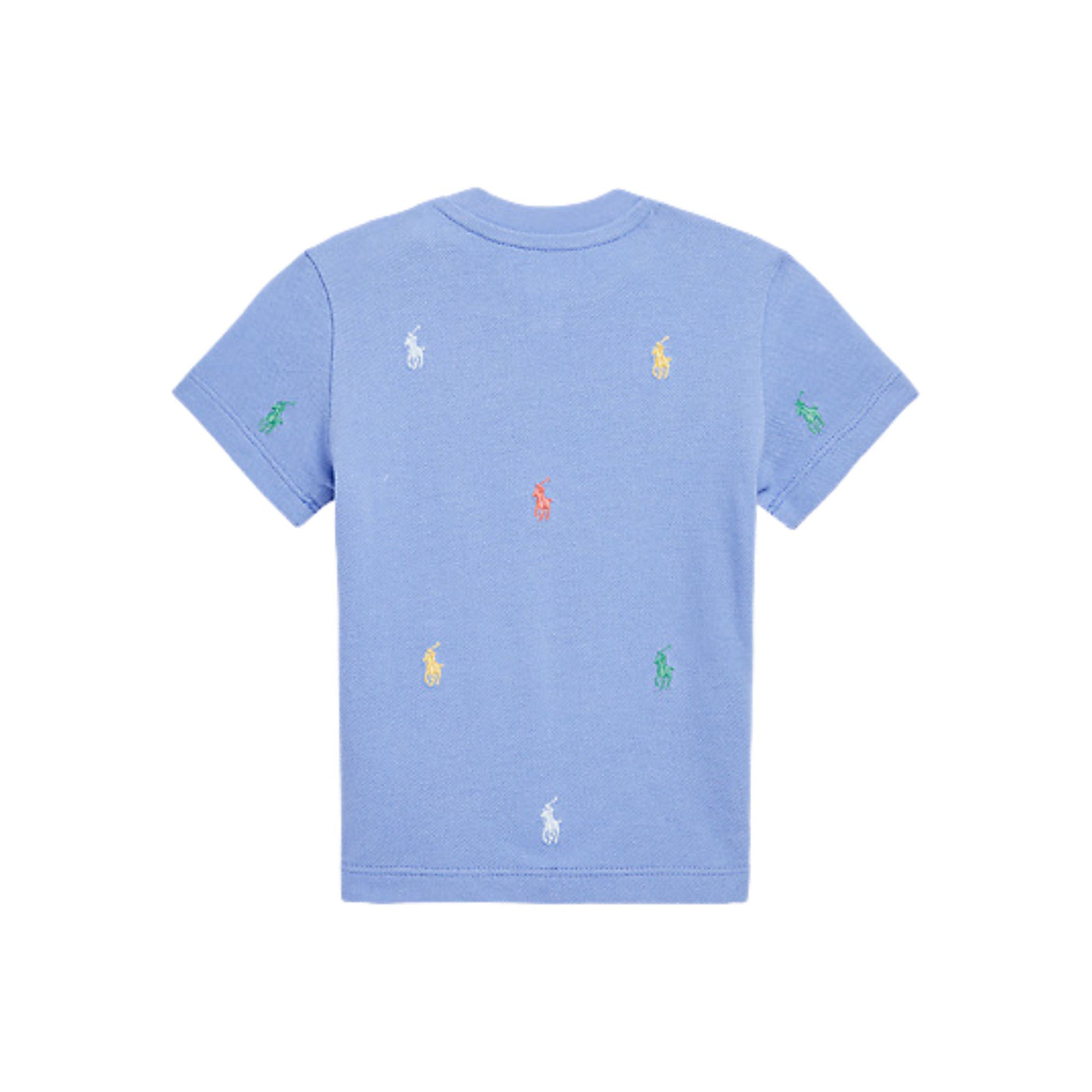 T-shirt neonato celeste firmata Polo Ralph Lauren vista retro
