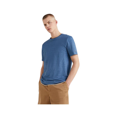 Regular men's t-shirt in linen blend