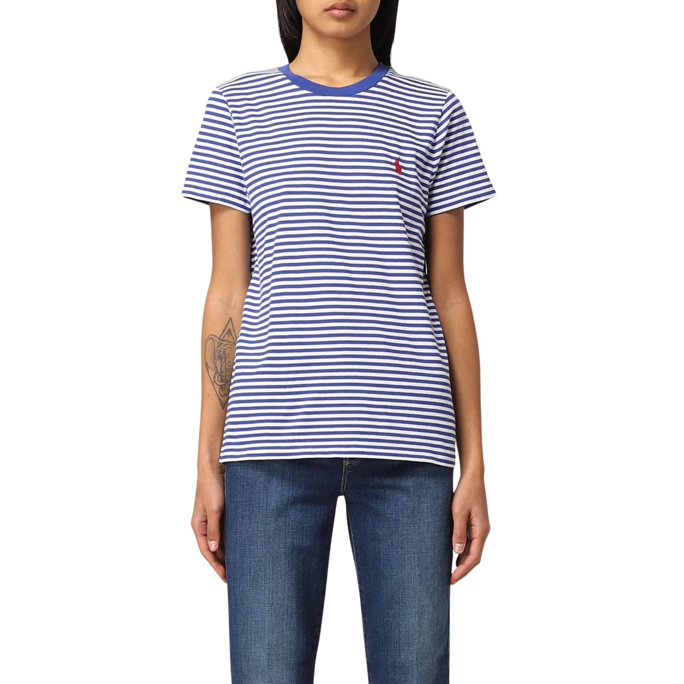 T-shirt donna Polo Ralph Lauren su modella vista frontale