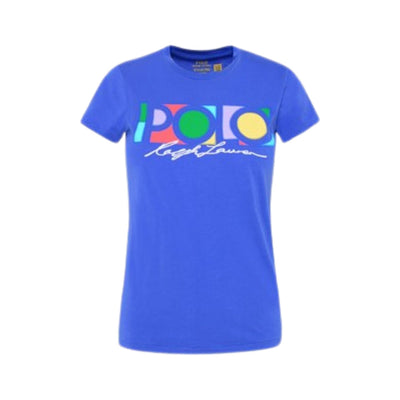 T-shirt donna blu Polo Ralph Lauren vista frontale