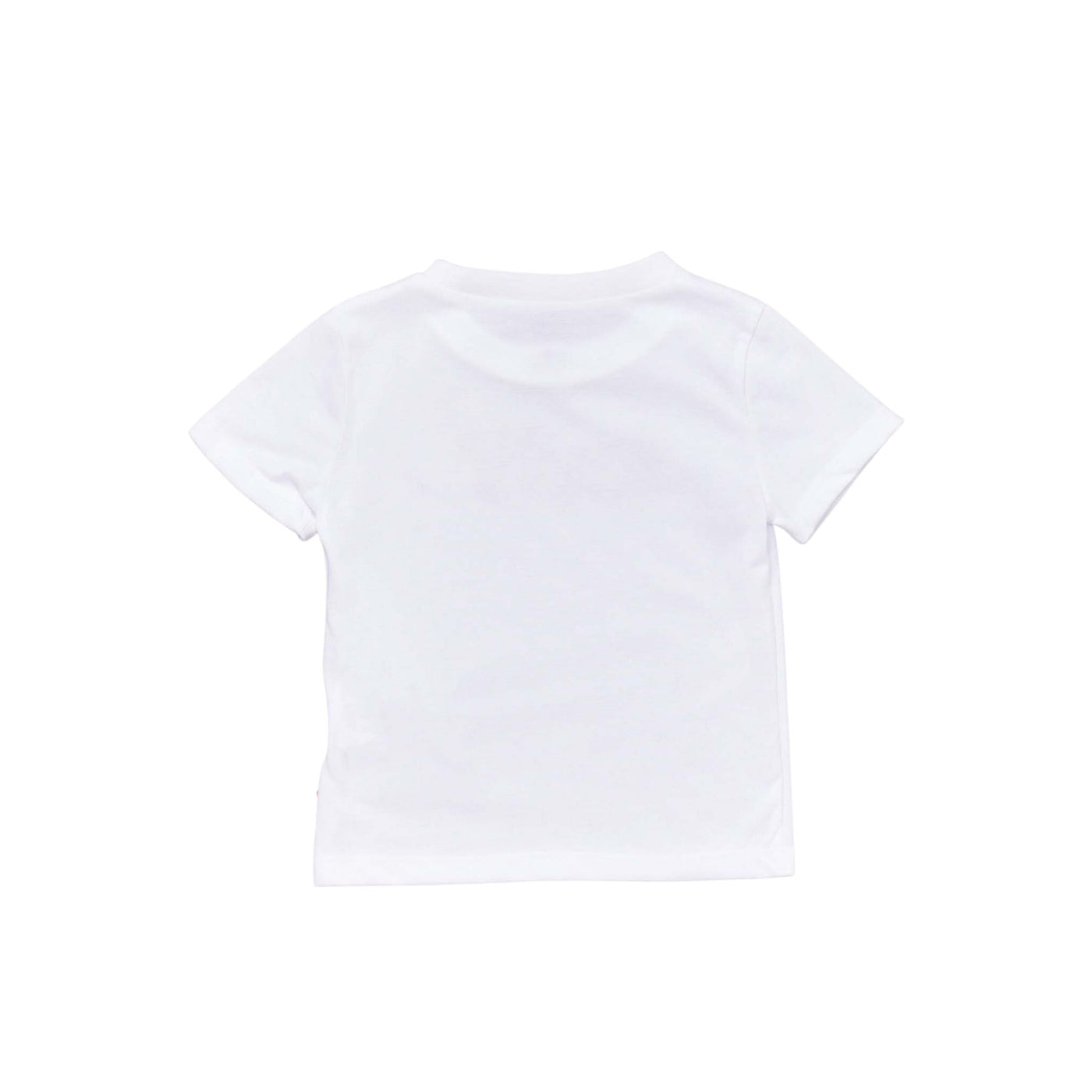 T-shirt bianca tinta unita. Parte posteriore. 