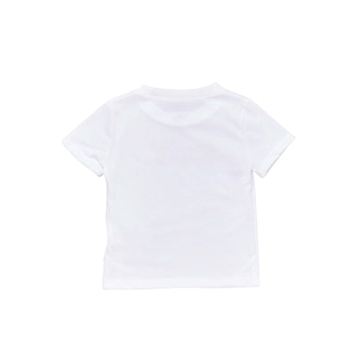 T-shirt bianca tinta unita. Parte posteriore. 