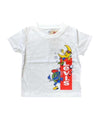 T-shirt neonato bianca con stampa della terra e della luna e scritta Levi's. Parte anteriore. 