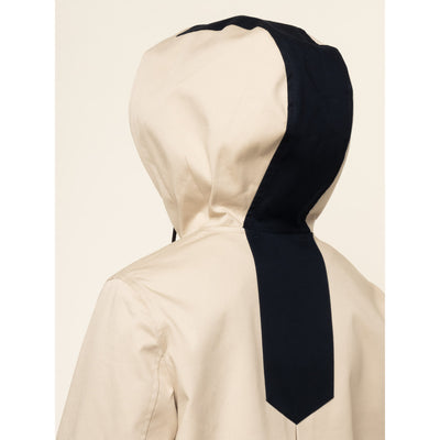 Parka Donna bi-color con toppe su tasche e maniche